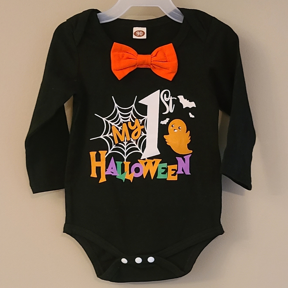 My 1st Halloween black long sleeved onesie/bodysuit